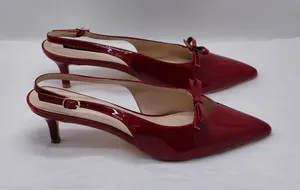 French Connection Slingback Heels Womens Size 10 Red Patent Pointed Toe Pumps thumbnail 1