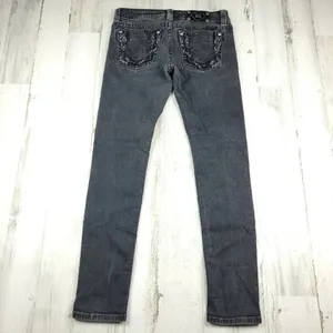 Miss Me Signature Skinny Jeans Black Size 28 Low Rise Stretch Denim thumbnail 3