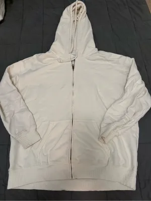 American Eagle white zip up hoodie Size L/XL #loungewear #cozy thumbnail 1