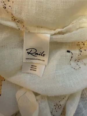 Rails White Short-Sleeve Button-Down Shirt with Leopard Motif thumbnail 9