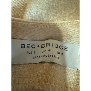 BEC & Bridge Carrie Yellow Satin Silk Sleeveless Cutout Cami Slip Midi Dress 4 thumbnail 7