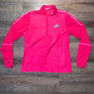 Nike Golf 1/4 Zip NFL Philadelphia Eagles Women’s Size Medium Pink/White/Green thumbnail 1
