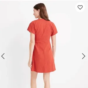 Madewell Burnt Orange Faux Wrap Dress thumbnail 3
