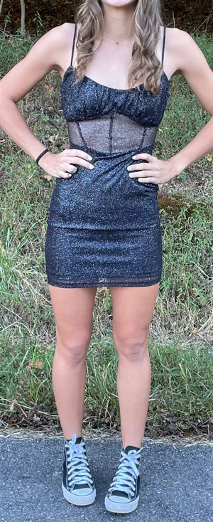 Black Sparkle Homecoming Dress thumbnail 3