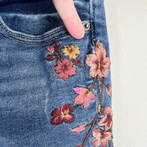 Driftwood Jackie Floral Embroidered High Rise Skinny Jeans‎ Womens 28 Blue Ankle thumbnail 9