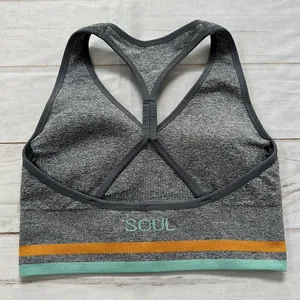 Soul by Soulcycle Seamless Split Racerback Woman's Crop Top Sports Bra Size M thumbnail 3