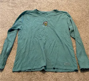Life is‎ good blue long sleeve Christmas puppy medium thumbnail 1