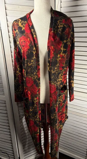 G by Giuliana long sleeve rose cardigan size L thumbnail 1