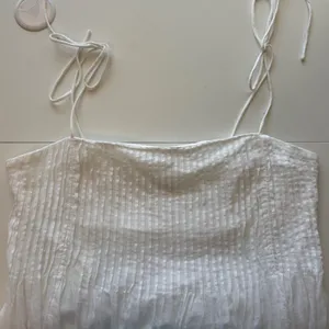 Abercrombie & Fitch Maxi Dress Womens XLT White Pleated Tie Strap Smocked Pocket thumbnail 8