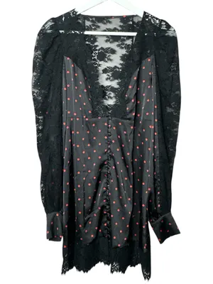 For Love & Lemons Melrose Robe Dress Polkadot Size Small thumbnail 3