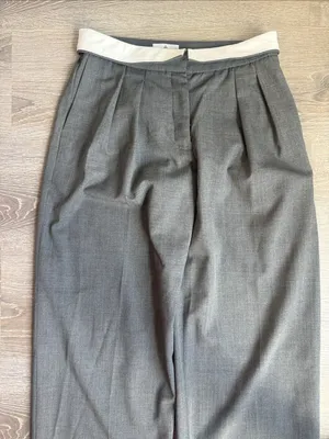 Aritzia Babaton Wool twill mid-rise pleated trousers with foldover waistband 6 thumbnail 3