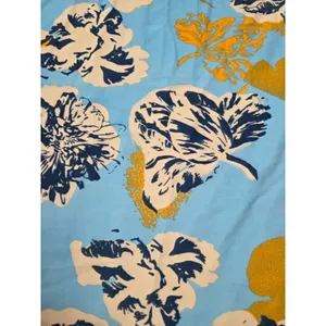 Aryeh Women's Blue Navy Yellow Sleeveless Stretchy Flowy Short Dress Medium thumbnail 2
