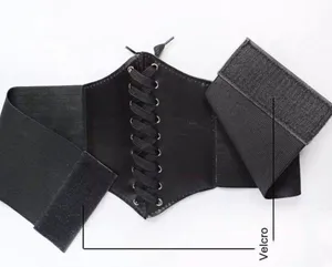 NEW Black Faux Leather Lace-Up Corset Waist Belt Goth Witch Halloween Costume Outfit thumbnail 12