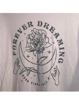 Wonderly blush, pink, flower, and moon, forever, dreaming graphic shirt thumbnail 6