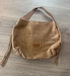 Wrangler Tan Suede Fringe Shoulder Bag thumbnail 1