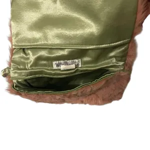 Wills River Co Faux Fur Bow Clutch Wristlet Bag Pink Green Coquette Size OS thumbnail 5