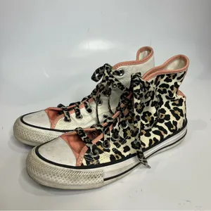 Converse all star‎ animal print color block hightop sneakers women’s size 5 thumbnail 4
