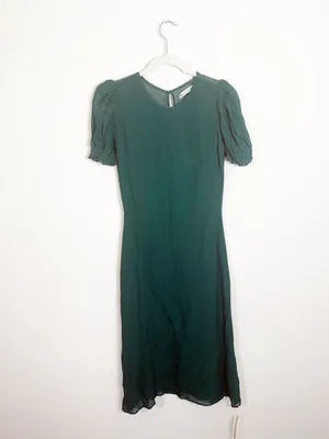 NWT Reformation Lee Dress Midi Emerald Green Size 6 thumbnail 4