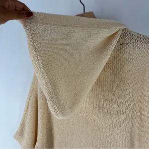 Driftwood Daydreams Hooded Short Sleeve‎ Dolman Oversized Open Knit Sweater L thumbnail 12