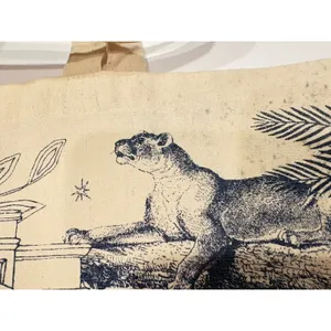 Sézane Paris Canvas Tote Bag Maria Pour Blue Illustrated Paradiso Jungle Print thumbnail 7