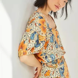 NWT Farm‎ Rio Bambina Floral Square Neck Elastic Back Tie Top thumbnail 2
