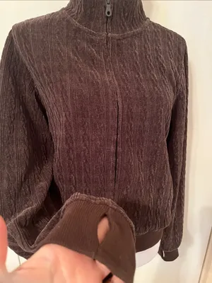 NWT Off-line by Aerie Cable Knit Thumbhole Jacket thumbnail 4