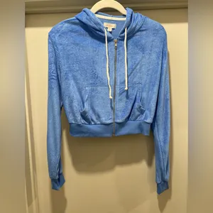 LIKE NEW Target Colsie Terry Cloth Blue Zip-Up Hoodie - S thumbnail 2