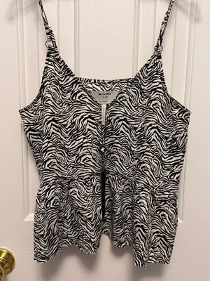 OneTeaspoon Interference Zebra Print Peplum Cami Tank NWT XS Y2K thumbnail 5