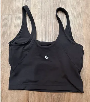 Lululemon Align tank‎ top black V neck cropped shelf bra size 2 thumbnail 1