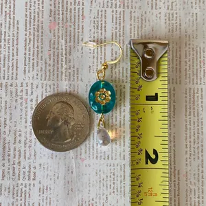 quality Czech glass beads fairy chic dangle earrings💐 thumbnail 8