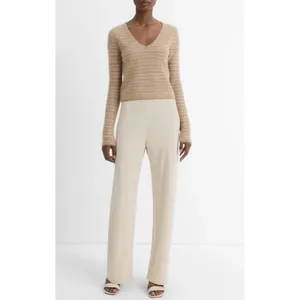 Vince Fair Isle V-neck cashmere sweater Tan Size XS thumbnail 4