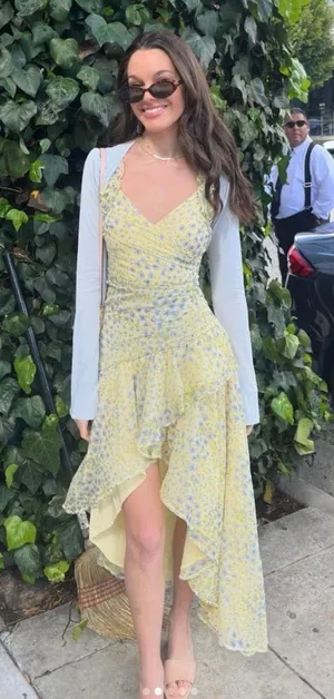 Abercrombie and Fitch Ruffle Strap High-Low Maxi Dress thumbnail 1
