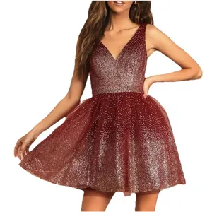 Lulus Ballerina Dream Burgundy‎ and Gold Sleeveless Skater Dress LARGE NWT thumbnail 1