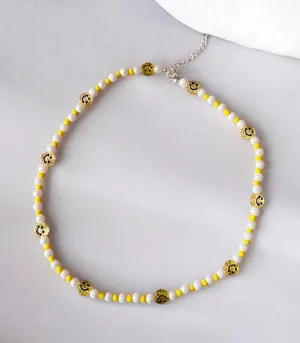 White Pearl With Smiles Necklace thumbnail 1