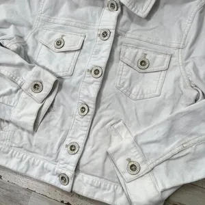 2000s Y2k American Eagle White Corduroy Button Jacket Womens‎ Size M thumbnail 2