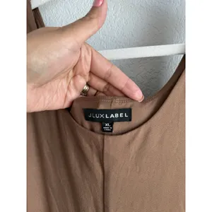 JLUXLABEL Pecan Alo Jumpsuit Brown Double Layer Scoop‎ Neck Bodycon Neutral XL thumbnail 6