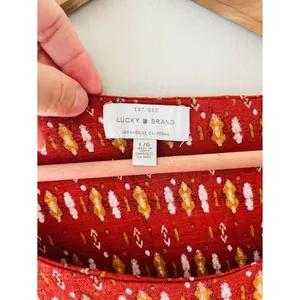 Lucky‎ Brand Sz L Bohemian Pullover Blouse Kimono Sleeves thumbnail 4