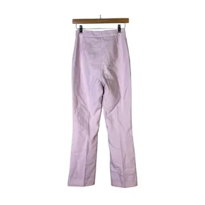 Zara Tailored High‎ Rise Trousers Womens XS Pink Minimalist Chic thumbnail 5