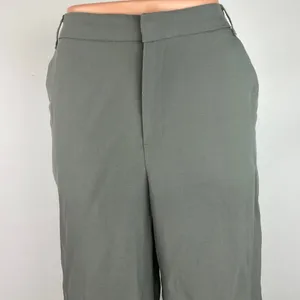 Zara Gray High Waisted Ankle Zip Pockets Career Office Wide Leg Pants Size M thumbnail 4