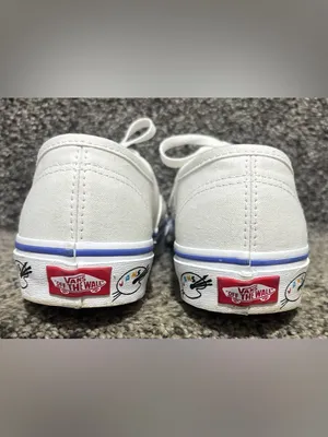 Vans Authentic Sidewall-Paint Palette Low Top Sneakers In True White Canvas thumbnail 8