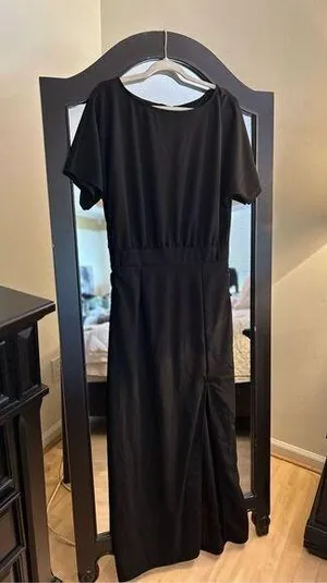 NEW BLACK MAXI DRESS FORMAL L Black Size L thumbnail 1