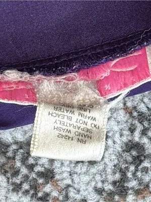 Oscar de la Renta Satin Floral Robe Purple Large thumbnail 3