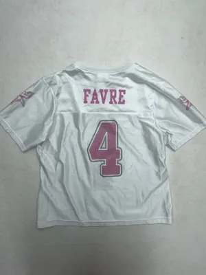 Brett Favre Jersey Women White Pink Minnesota Vikings Breast Cancer Reebok Lg thumbnail 7