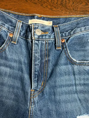Levi’s Distressed Dark Wash Low Pro Straight Denim Jeans thumbnail 2