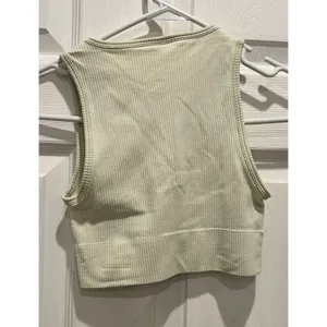 SKIMS Ribbed Crop Tank‎ Top Bone Off-White Womens XXS/XS BR-BRA-0107 Seamless thumbnail 2