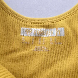 Ribbed Comfort Y2K Bra Top Wireless Pullover‎ Stretch Sleep Forever 21 Yellow M thumbnail 5