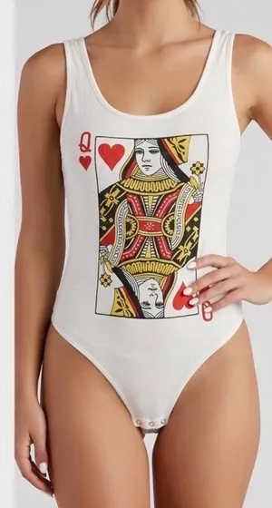 Windsor Queen of Hearts Graphic Bodysuit - XS thumbnail 1