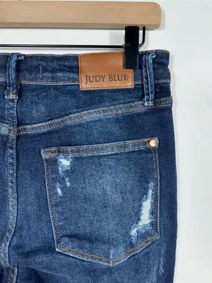 Judy Blue High Waist‎ Rigid Magic Heavy Destroy Straight Jeans Women’s 5/27 thumbnail 9