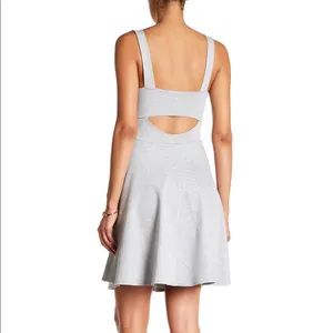 Vanity Room Grey Skater Dress Mini M NWT Gray Nordstrom V Neck Fit Flare thumbnail 4