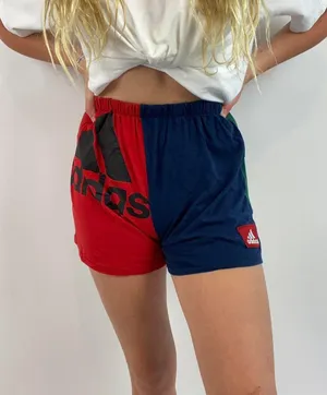 Custom Reworked Patchwork Shorts Red Size M thumbnail 1